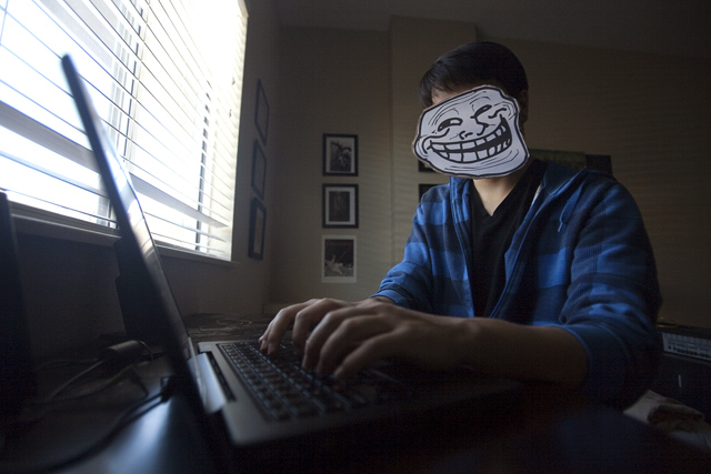 Troll Daruma trolled the popular, online flirting site LikeALittle.com. He wears “trollface,” which is an online depiction of the act of trolling. Photo Credits: Diego Flores, Tamir Kalifa