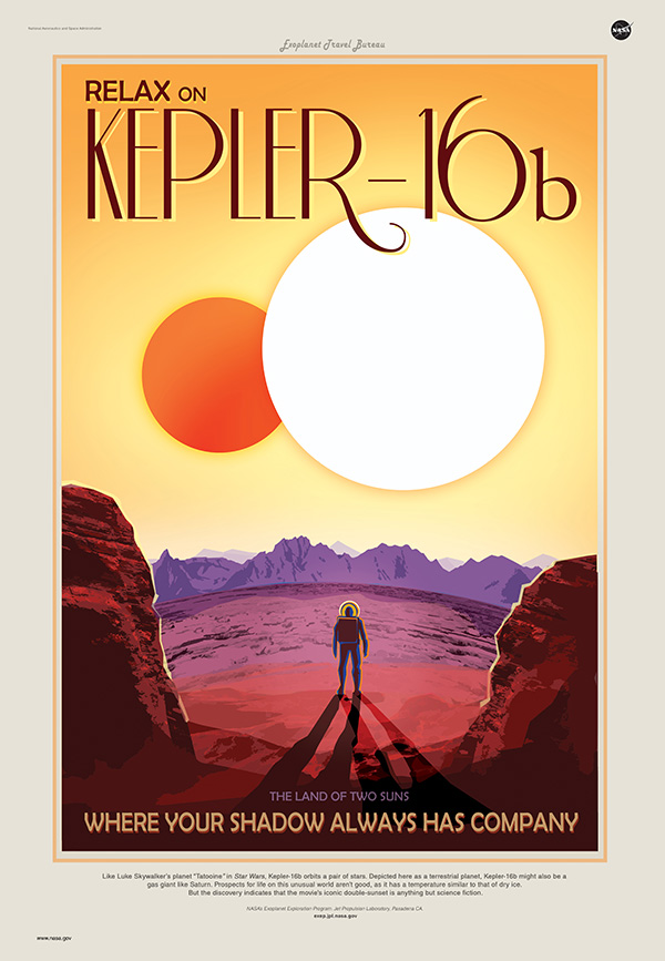 NASA travel poster for an exoplanet.