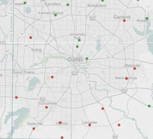 Click this image to explore police demographics in the Dallas suburbs.