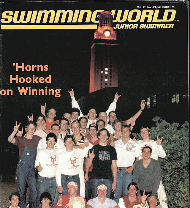 April 1981 cover of Swimming World magazine. Photo courtesy of Swimming World magazine.