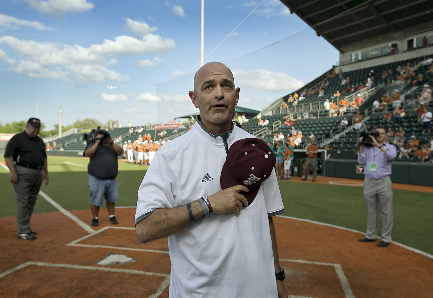 Texas State baseball coach Ty Harrington at an April non-conference game with the University of Texas at Austin. Ralph Barrera/Austin American-Statesman