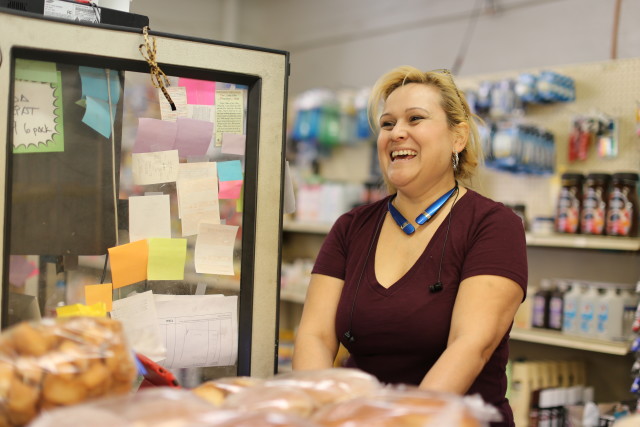 Evangelina Terrones is the owner of Nachita’s, a popular market in the Segundo Barrio neighborhood of El Paso. Nachita’s is one of the few stores that will be open despite the shutdown of the neighborhood. Daulton Venglar/Reporting Texas