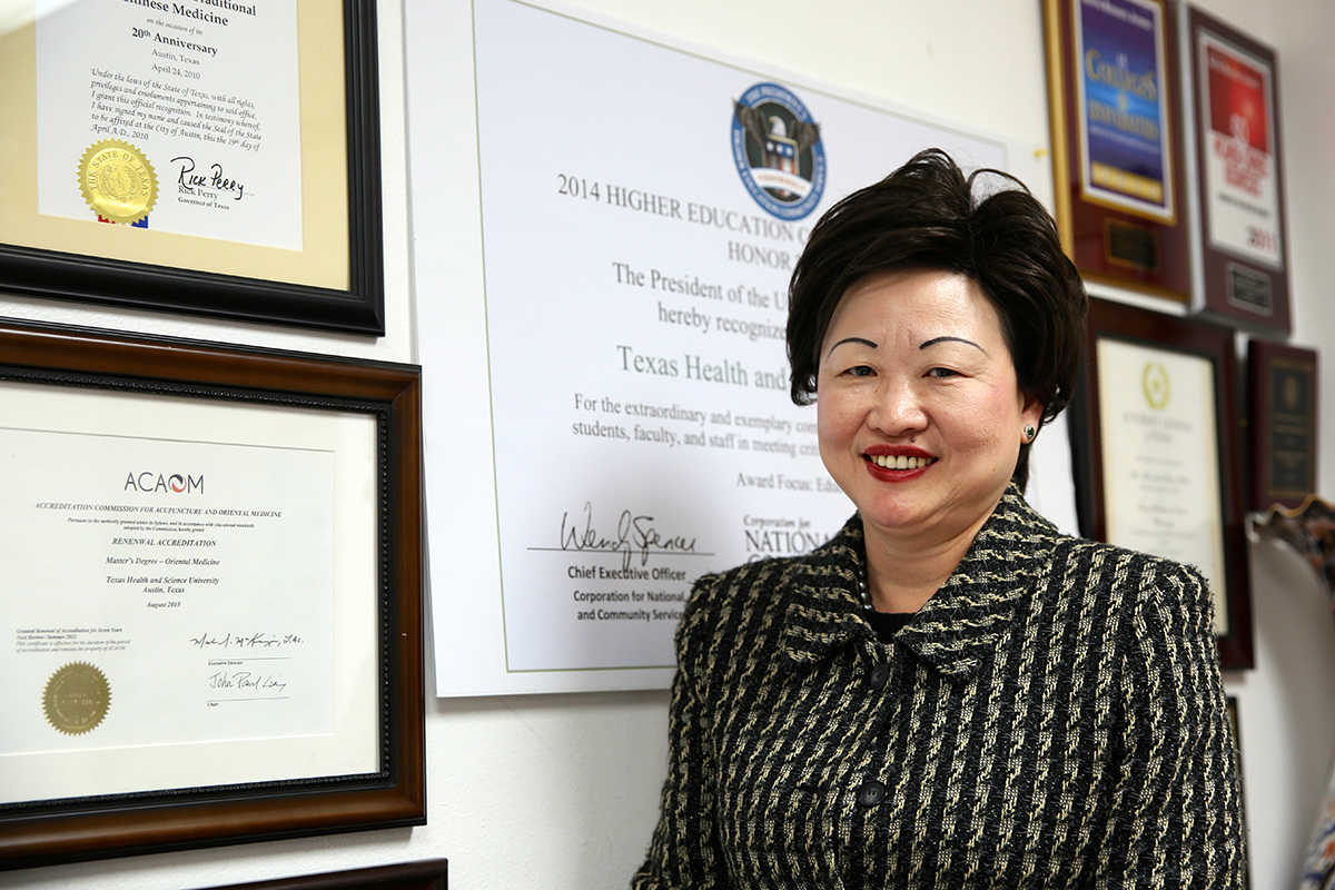 Lisa Lin and her acupuncture school, the Texas Health and Science University, have won many awards and honors in the past two decades. Qiling Wang/Reporting Texas