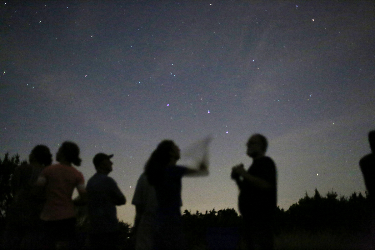 Members from the Austin Skywatchers observed the starry sky and waited to catch some UFOs at a private helipad on a Friday night in Southwest Austin.
