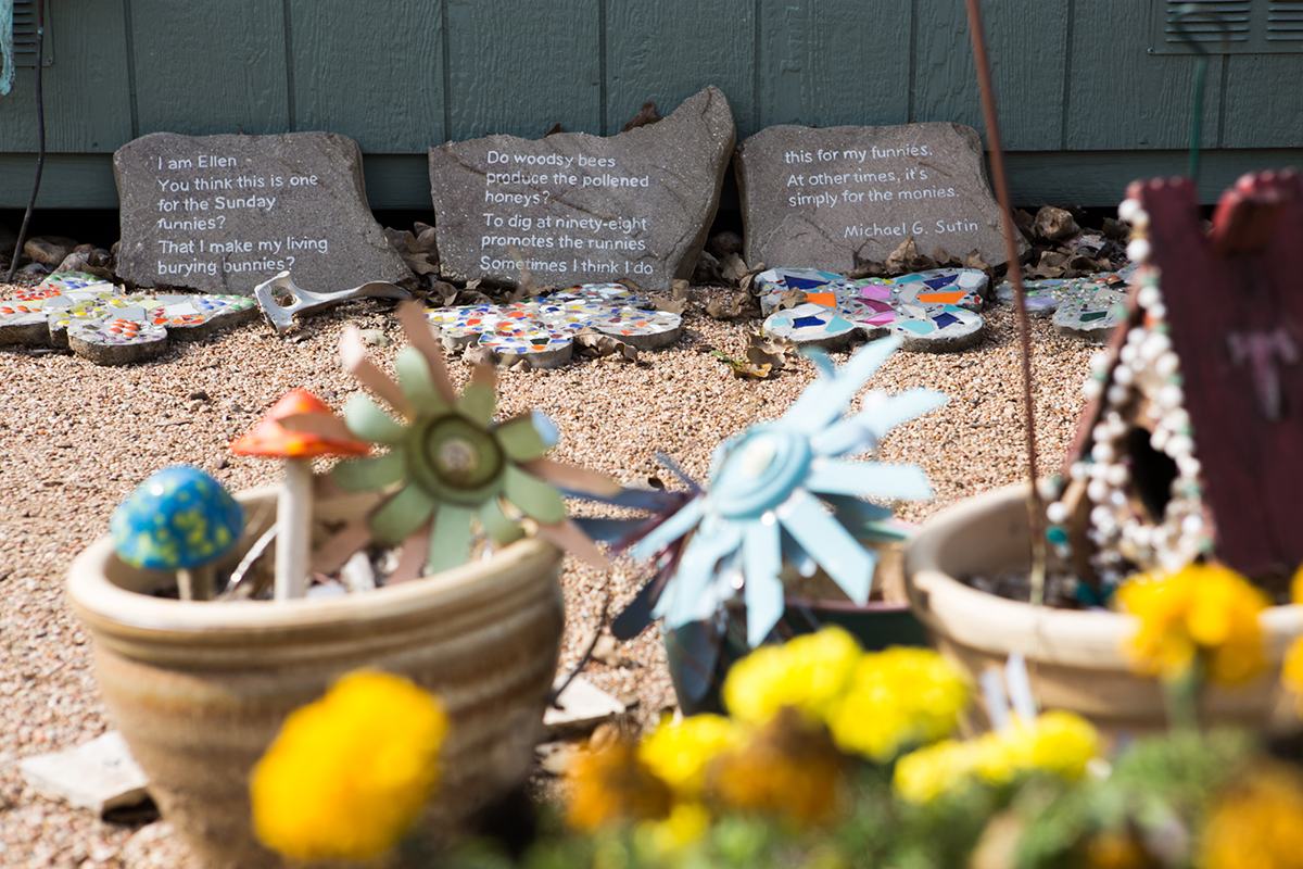 Owner Ellen Macdonald makes all of the memorial stones and decorations at Eloise Woods by hand. Christian Benavides